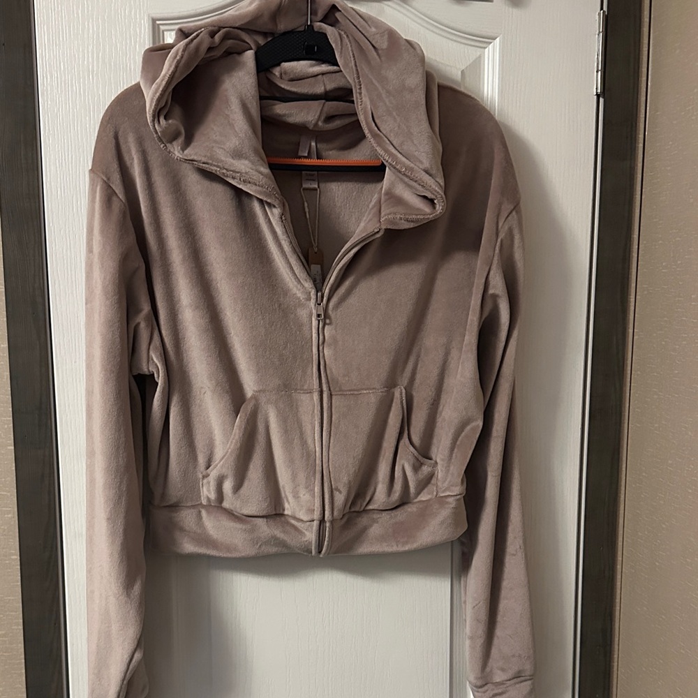 SKIMS velour Zip-Up Hoodie